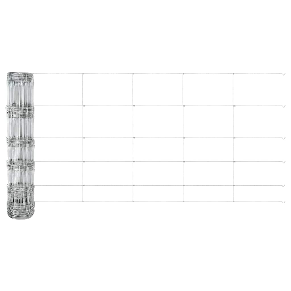 Wildzaun Silber 100 x 0,8 m Verzinkter Stahl